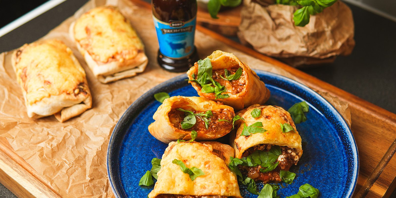 Airfryer lasagne wrap med köttfärs och ost